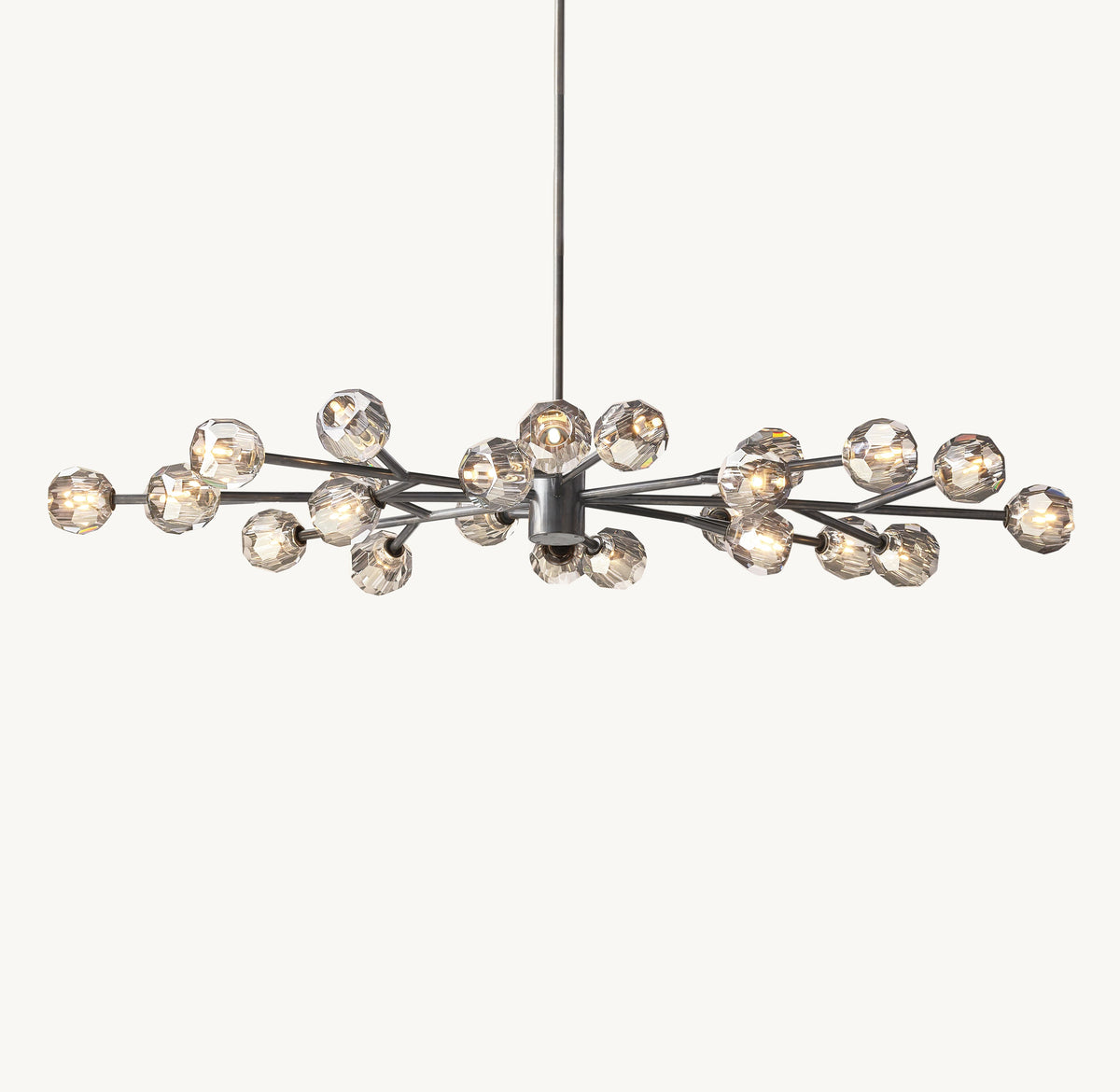 Heritage Boule De Cristal Smoke Glass Oval Chandelier — view 2