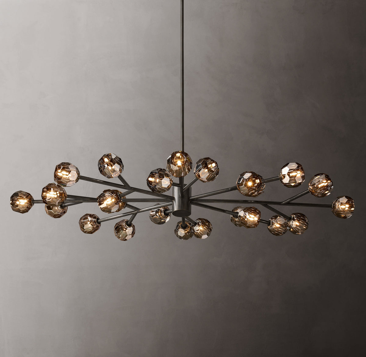 Heritage Boule De Cristal Smoke Glass Oval Chandelier — view 3