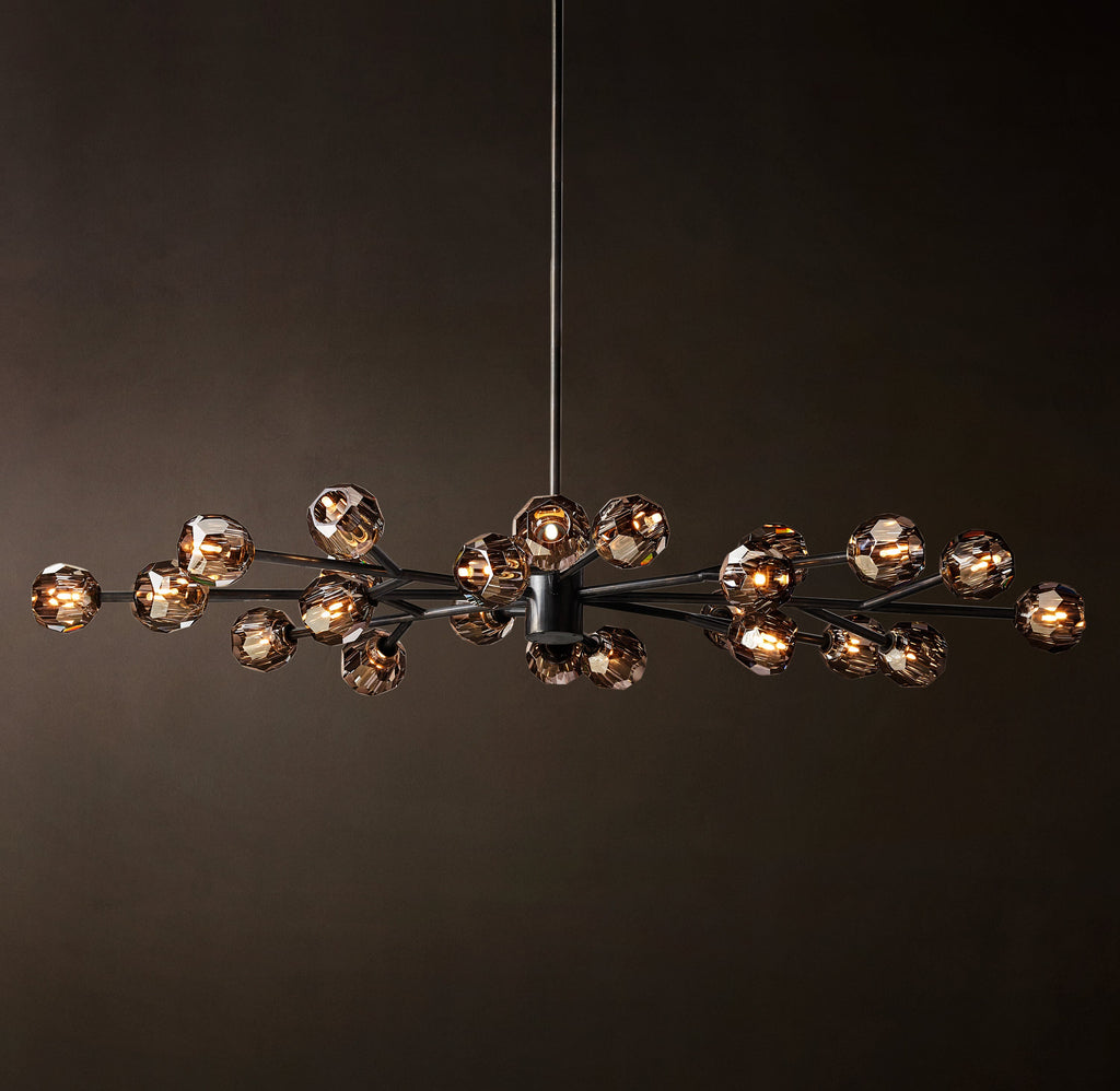 Heritage Boule De Cristal Smoke Glass Oval Chandelier — view 4