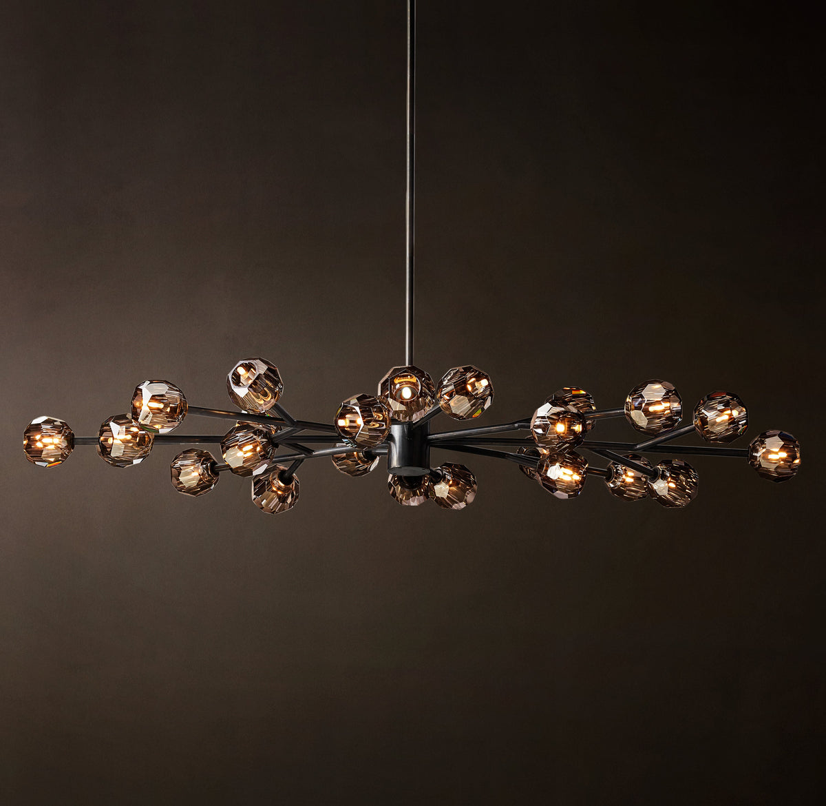 Heritage Boule De Cristal Smoke Glass Oval Chandelier — view 4