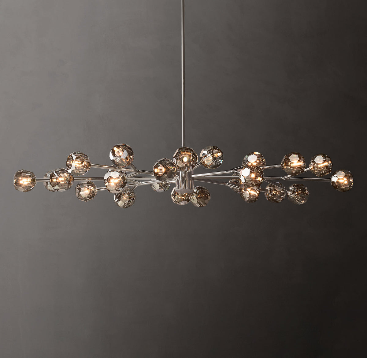 Heritage Boule De Cristal Smoke Glass Oval Chandelier — view 1