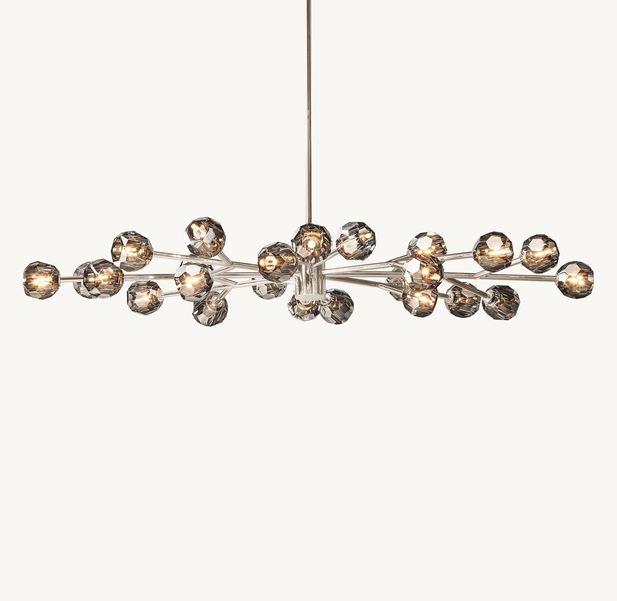 Heritage Boule De Cristal Smoke Glass Oval Chandelier — view 2