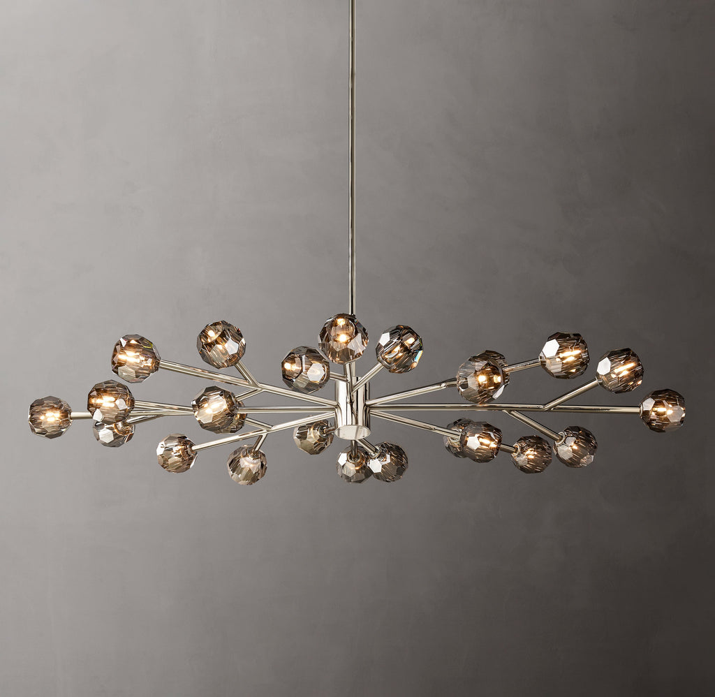 Heritage Boule De Cristal Smoke Glass Oval Chandelier — view 3