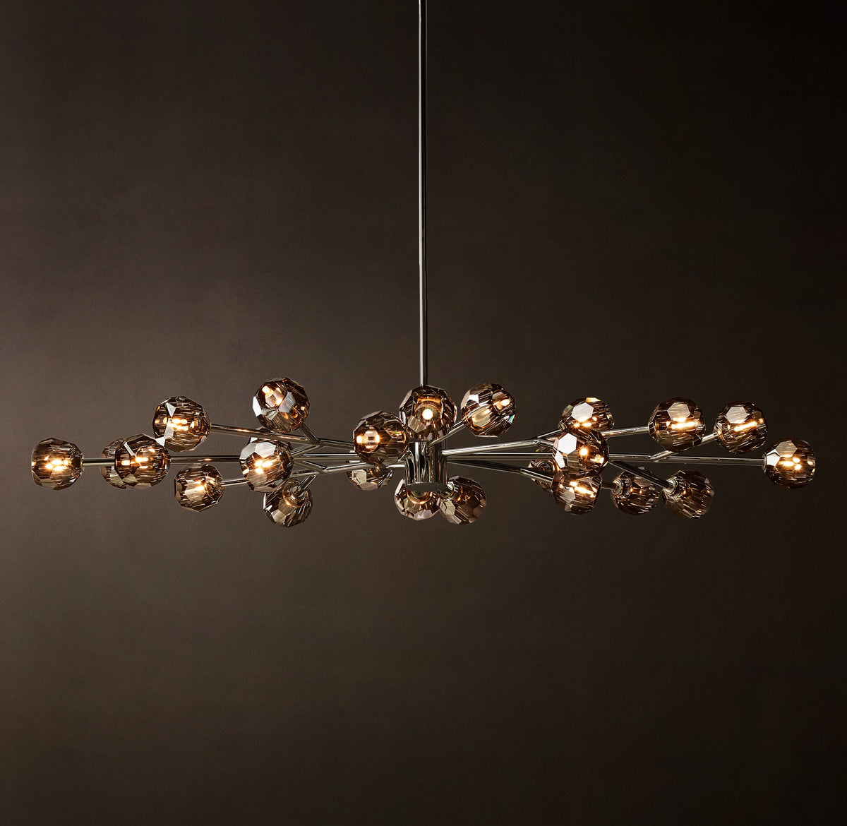 Heritage Boule De Cristal Smoke Glass Oval Chandelier — view 4