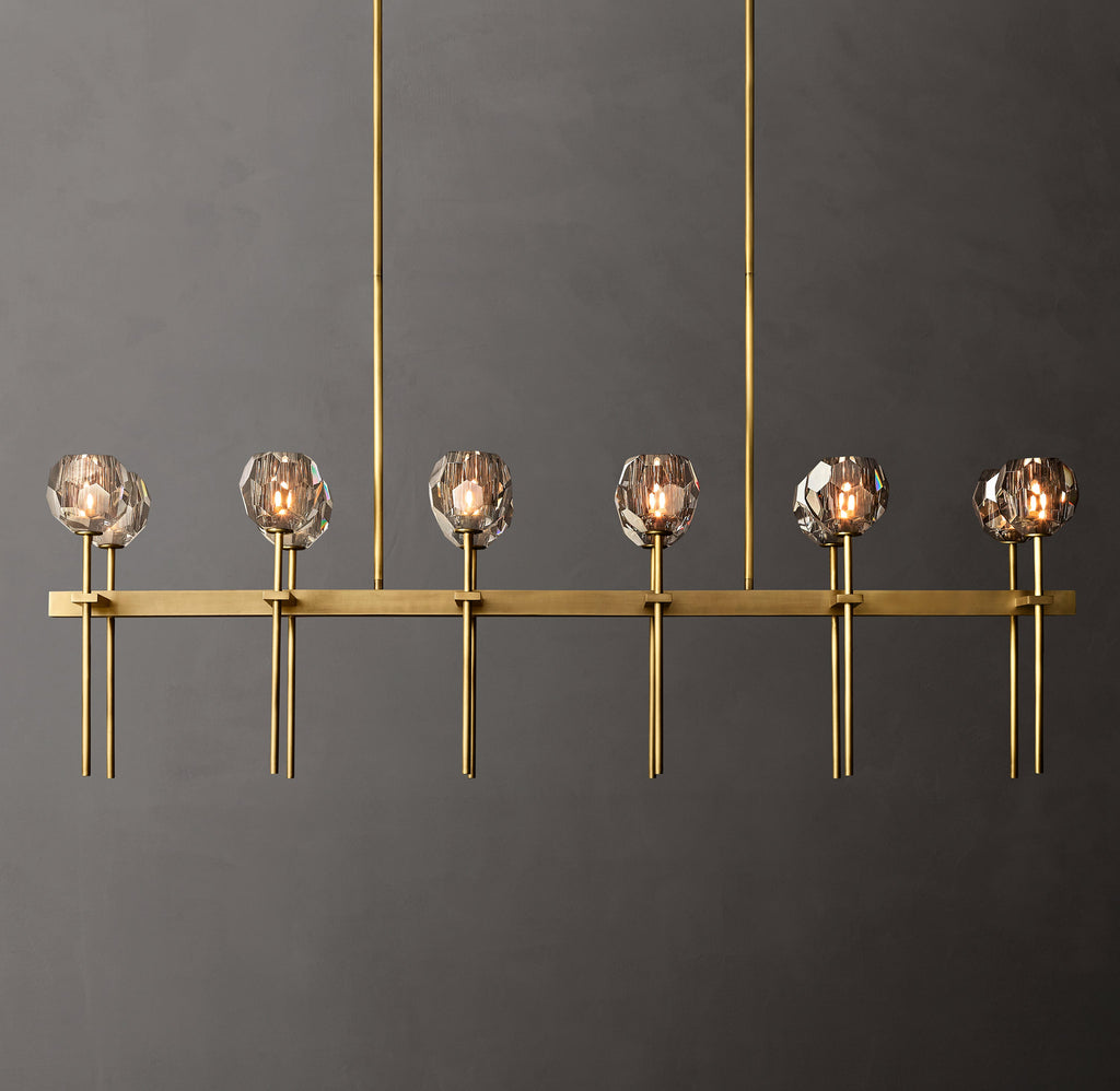 Heritage Boule De Cristal Smoke Glass Double Linear Chandelier — view 1
