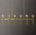 Heritage Boule De Cristal Smoke Glass Double Linear Chandelier — view 1