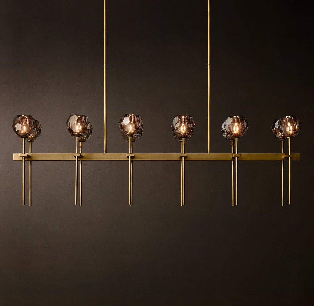 Heritage Boule De Cristal Smoke Glass Double Linear Chandelier — view 4