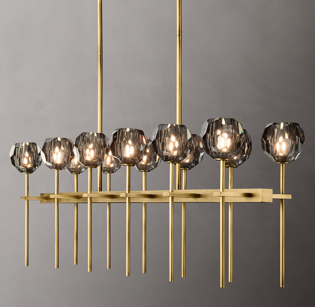 Heritage Boule De Cristal Smoke Glass Double Linear Chandelier — view 5