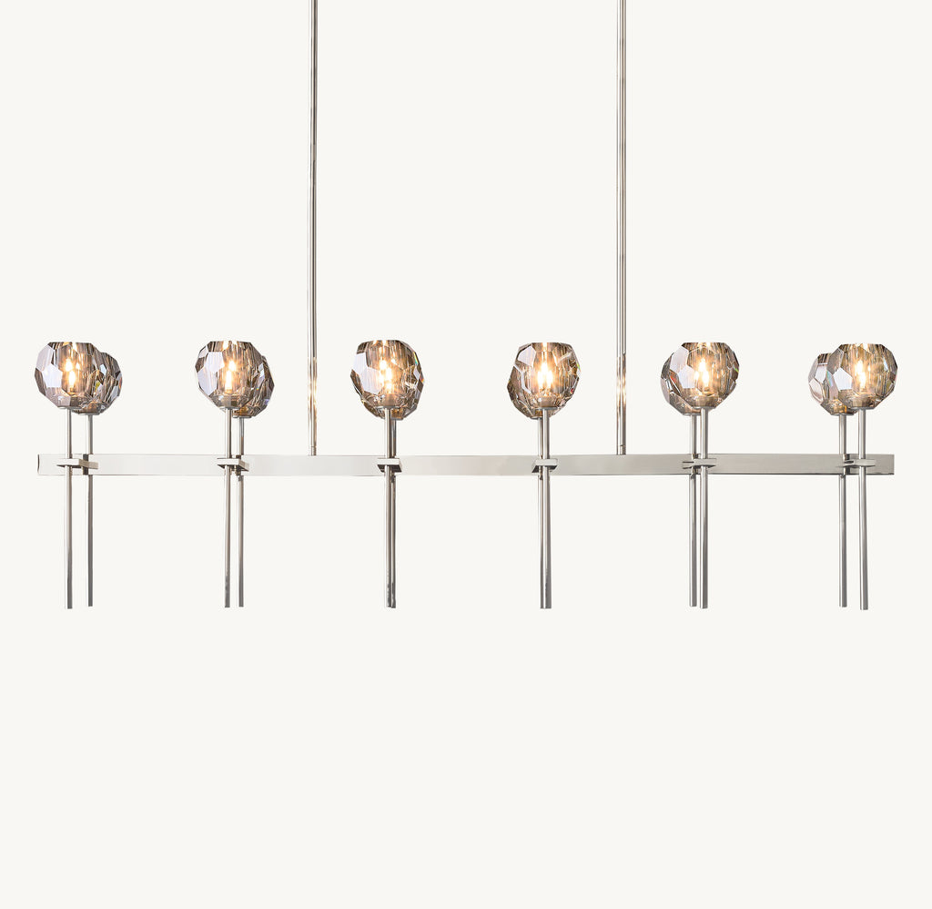Heritage Boule De Cristal Smoke Glass Double Linear Chandelier — view 1