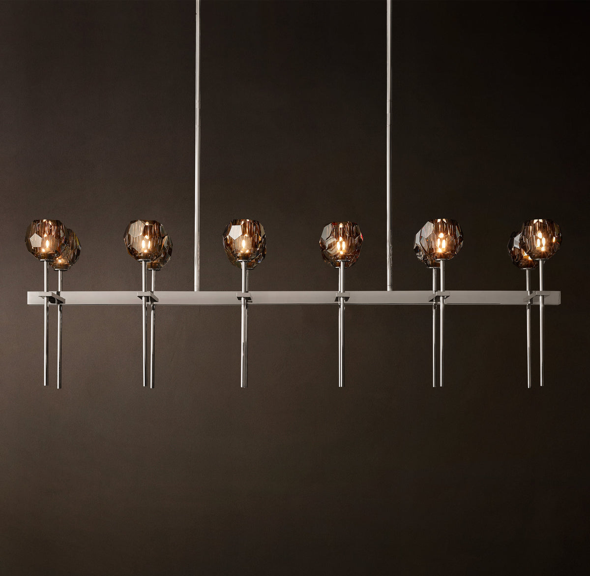 Heritage Boule De Cristal Smoke Glass Double Linear Chandelier — view 2