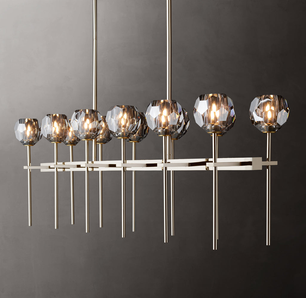 Heritage Boule De Cristal Smoke Glass Double Linear Chandelier — view 3