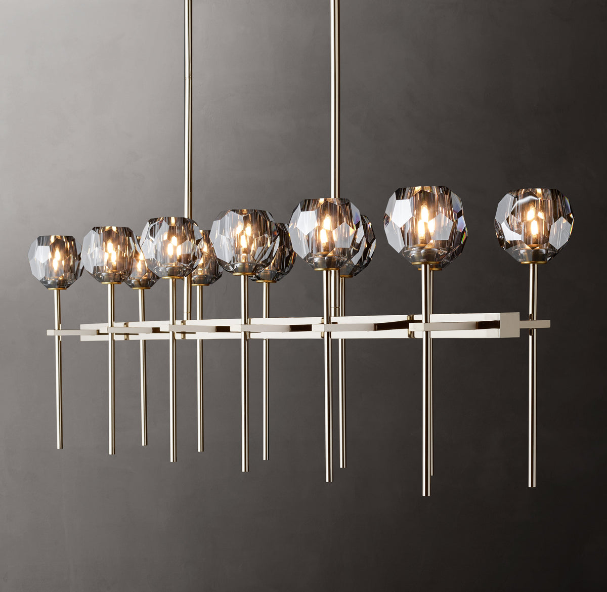 Heritage Boule De Cristal Smoke Glass Double Linear Chandelier — view 3