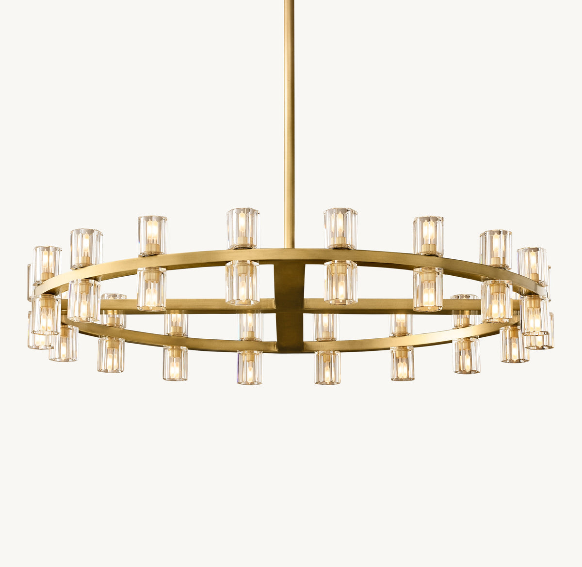 Artisan Arcachon LED Round Chandelier – 36" Lacquered Burnished Brass — view 2