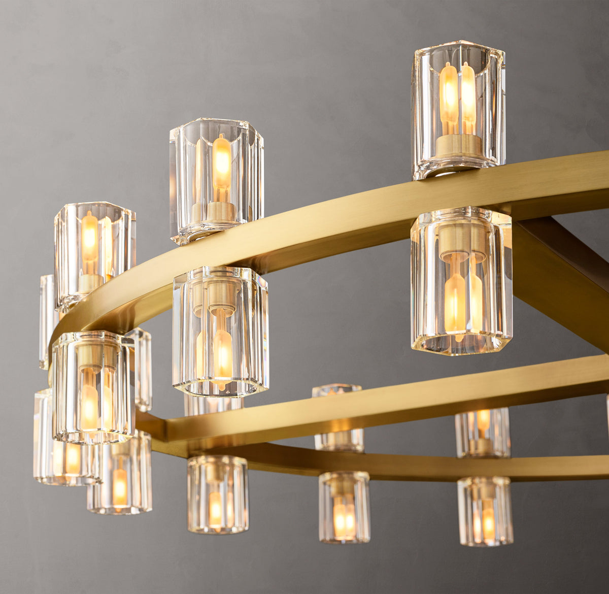 Artisan Arcachon LED Round Chandelier – 36" Lacquered Burnished Brass — view 3