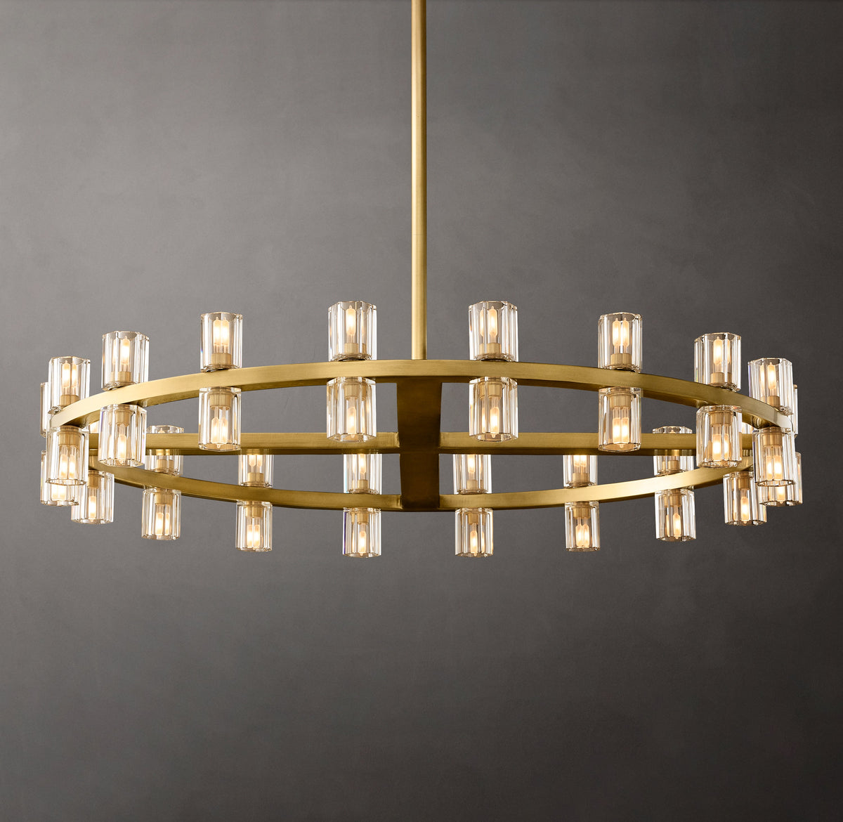 Artisan Arcachon LED Round Chandelier – 36" Lacquered Burnished Brass — view 4