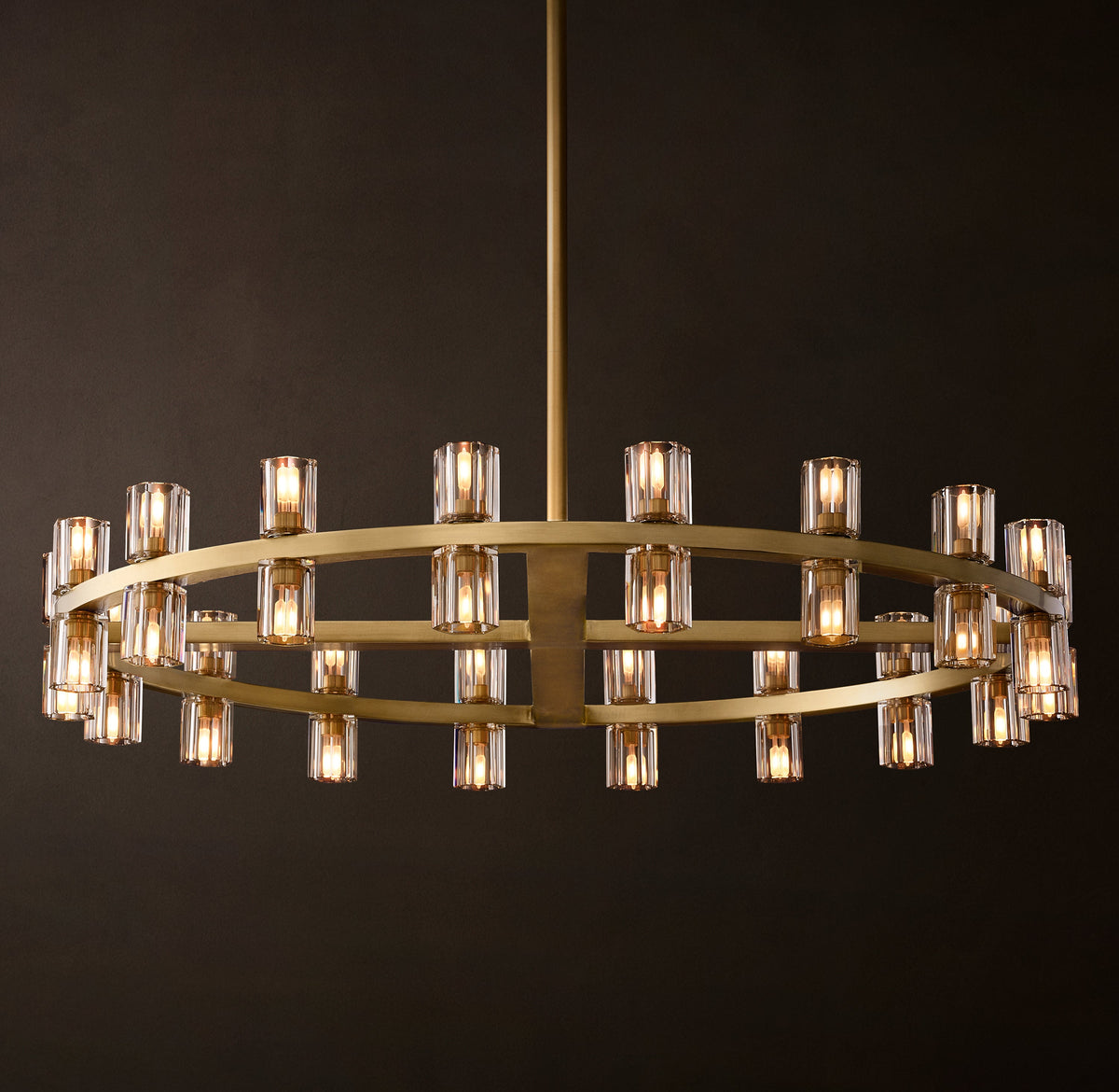 Artisan Arcachon LED Round Chandelier – 36" Lacquered Burnished Brass — view 5