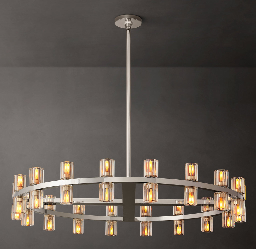 Artisan Arcachon LED Round Chandelier – 36" Polished Nickel — view 1