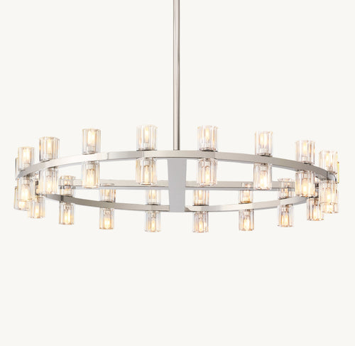 Artisan Arcachon LED Round Chandelier – 36" Polished Nickel — view 2