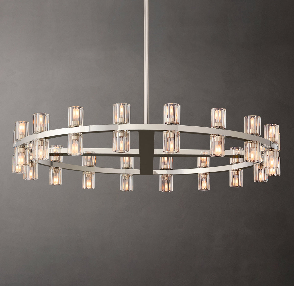 Artisan Arcachon LED Round Chandelier – 36" Polished Nickel — view 4