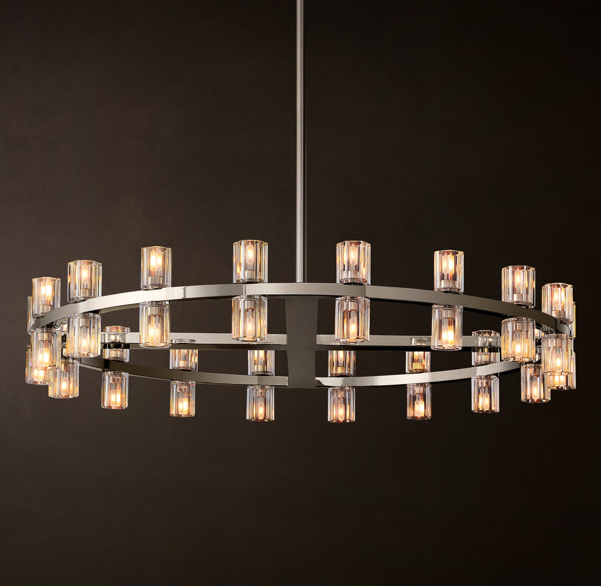 Artisan Arcachon LED Round Chandelier – 36" Polished Nickel — view 5