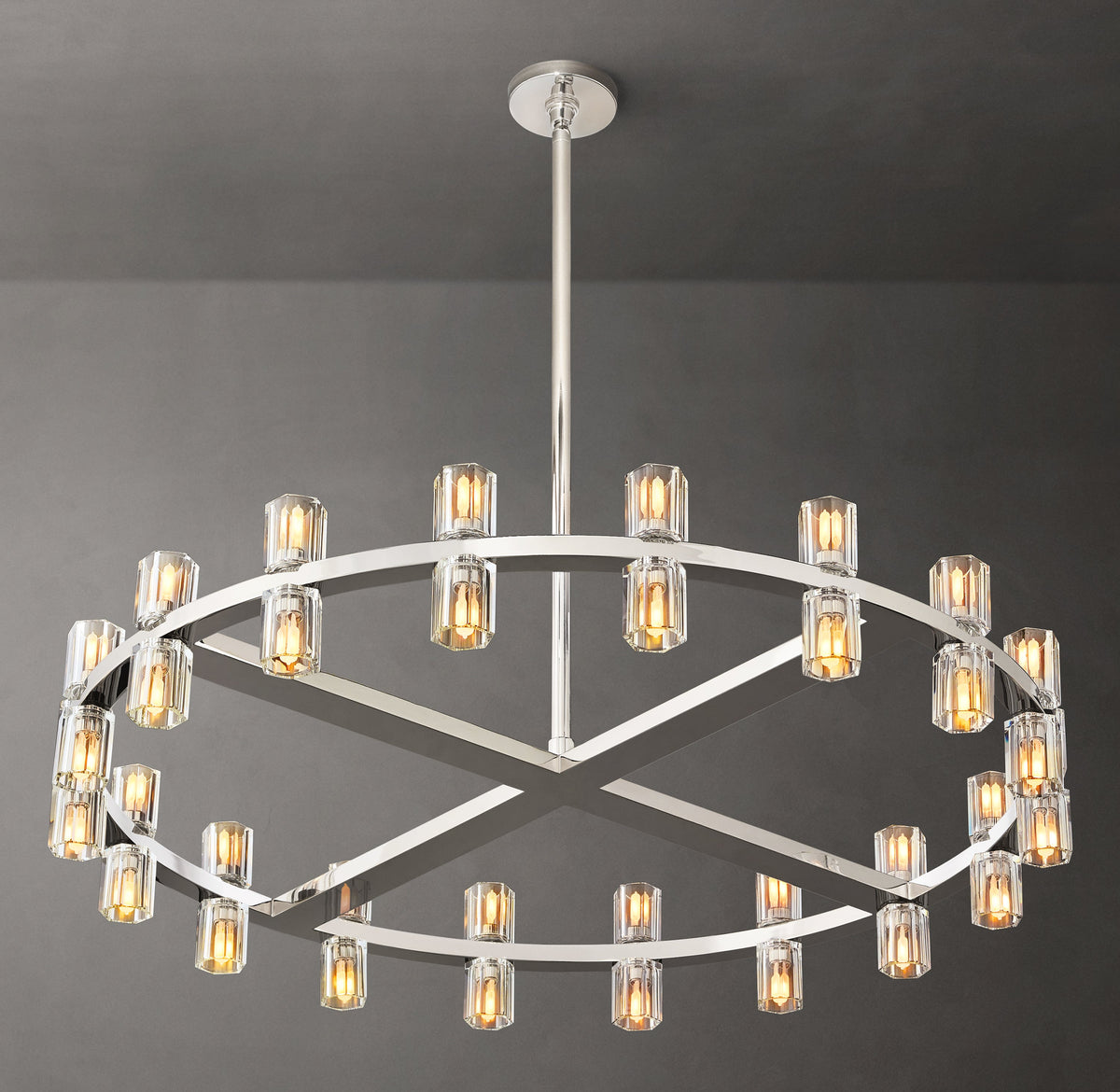 Artisan Arcachon LED Round Chandelier – 36" Polished Nickel — view 6