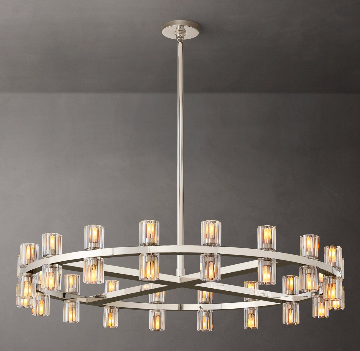 Artisan Arcachon LED Round Chandelier – 36" Polished Nickel — view 7
