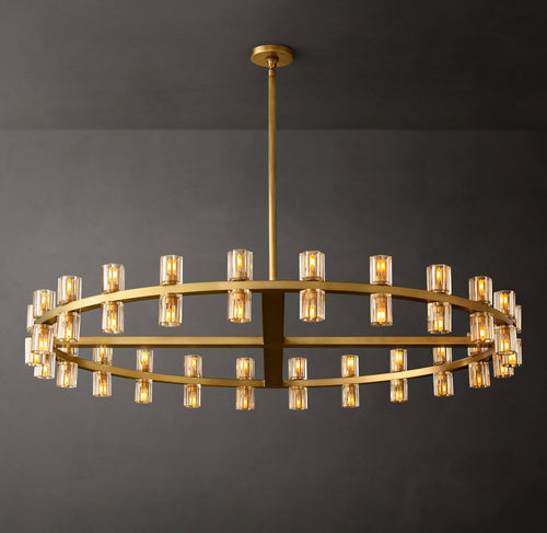Artisan Arcachon LED Round Chandelier – 48" Lacquered Burnished Brass — view 1