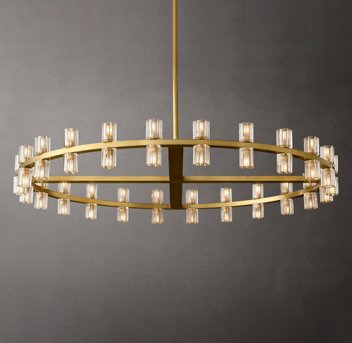 Artisan Arcachon LED Round Chandelier – 48" Lacquered Burnished Brass — view 2