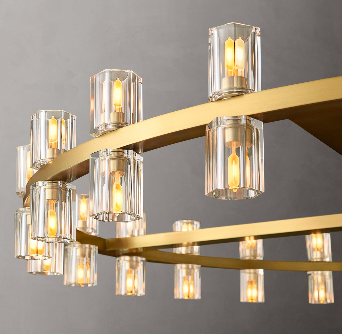 Artisan Arcachon LED Round Chandelier – 48" Lacquered Burnished Brass — view 3