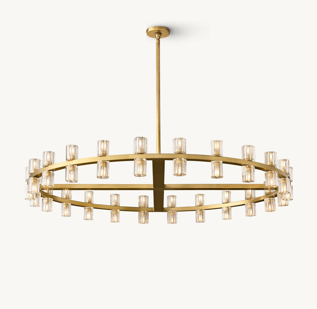 Artisan Arcachon LED Round Chandelier – 48" Lacquered Burnished Brass — view 4