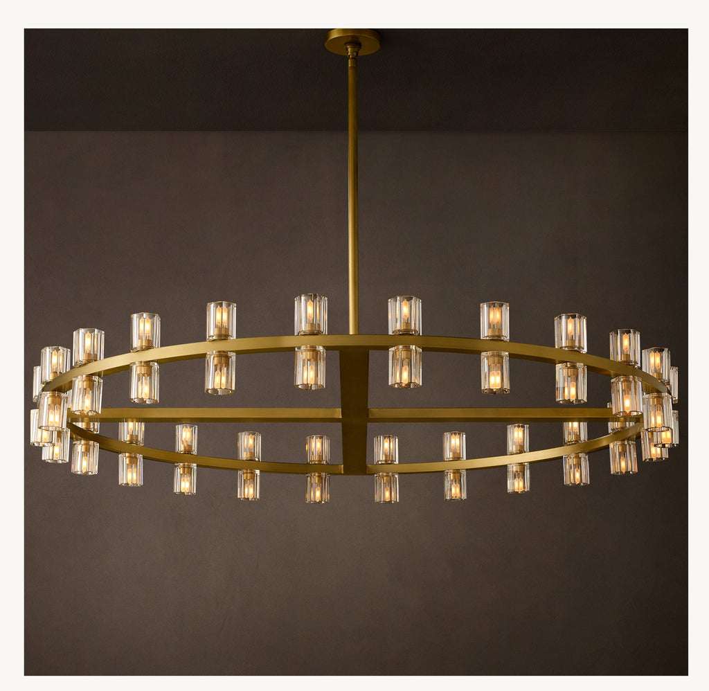 Artisan Arcachon LED Round Chandelier – 48" Lacquered Burnished Brass — view 5