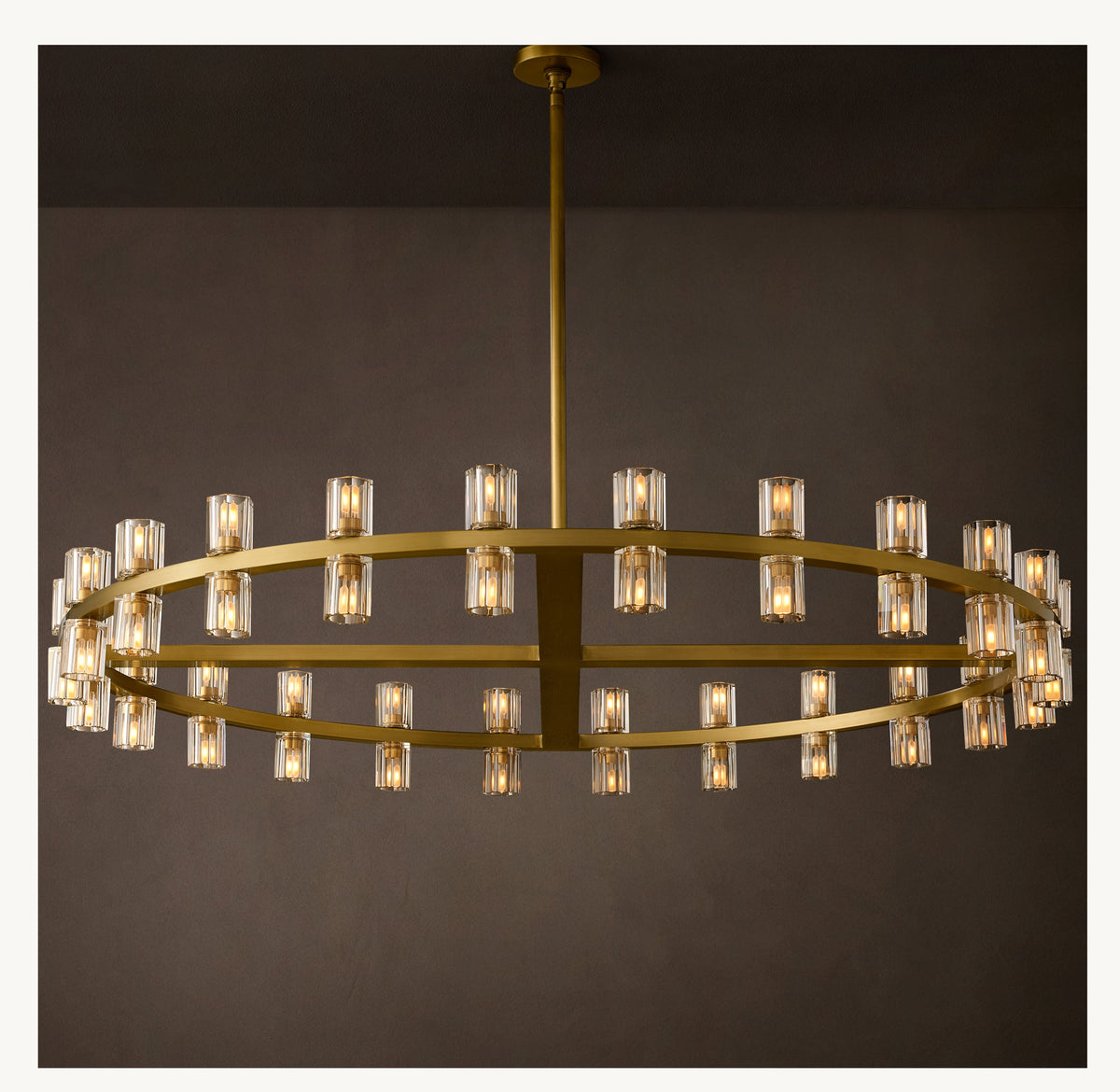 Artisan Arcachon LED Round Chandelier – 48" Lacquered Burnished Brass — view 5