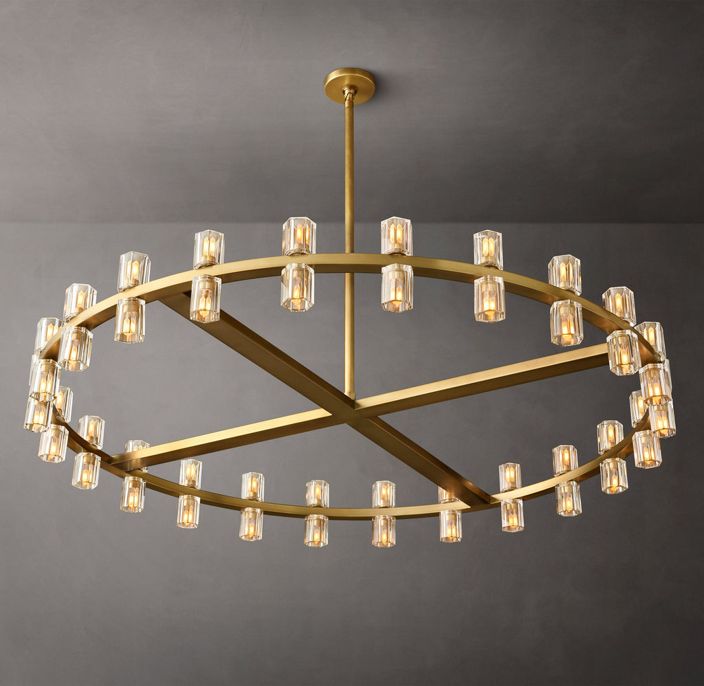 Artisan Arcachon LED Round Chandelier – 48" Lacquered Burnished Brass — view 6