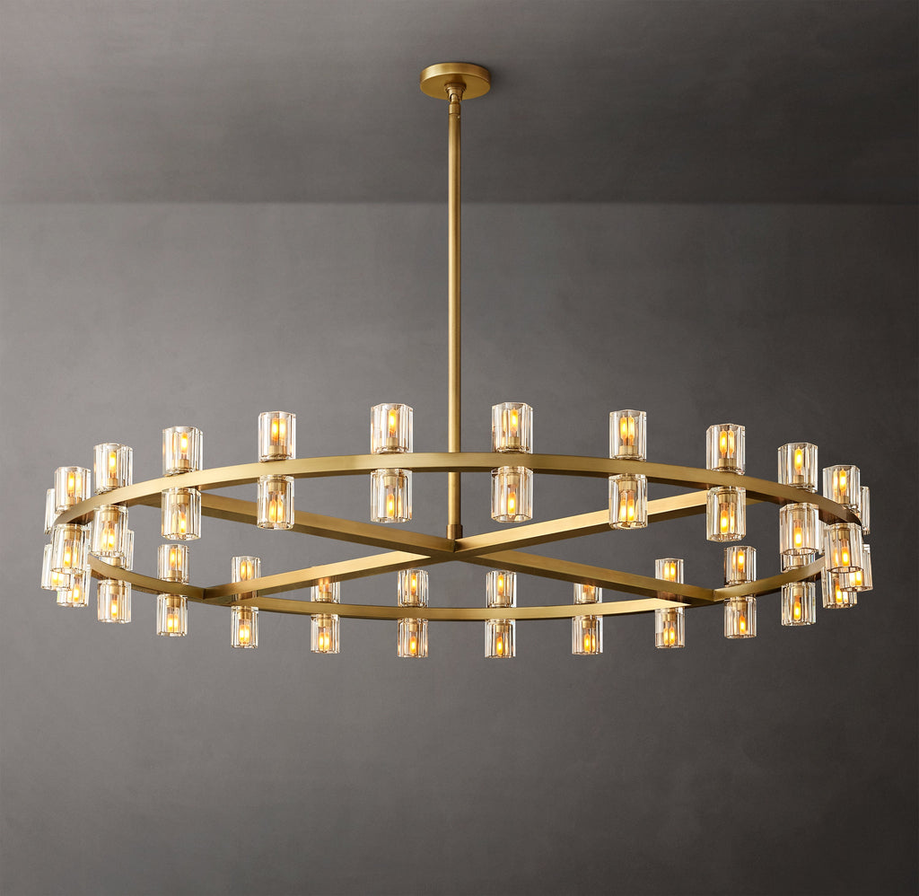 Artisan Arcachon LED Round Chandelier – 48" Lacquered Burnished Brass — view 7