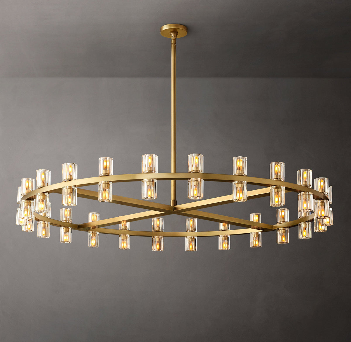 Artisan Arcachon LED Round Chandelier – 48" Lacquered Burnished Brass — view 7
