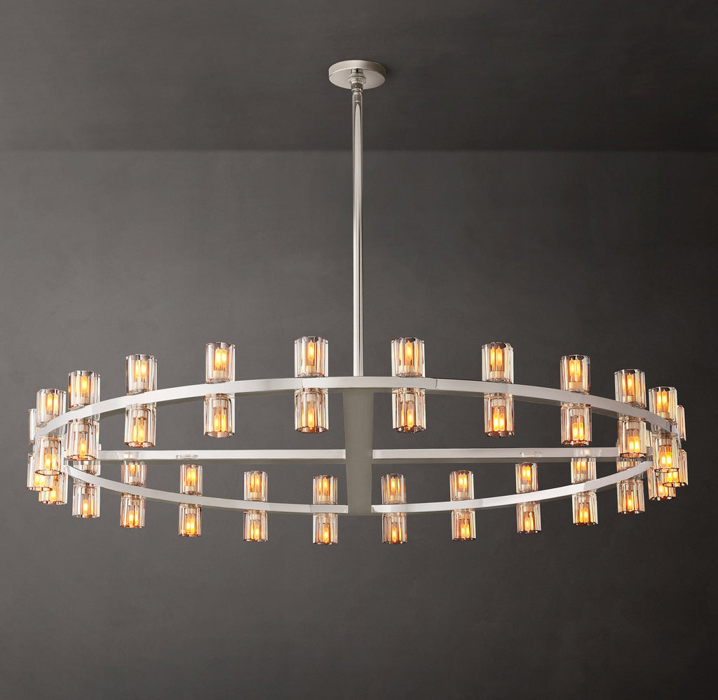 Artisan Arcachon LED Round Chandelier – 48" Polished Nickel — view 1