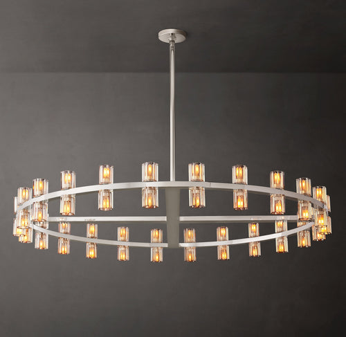 Artisan Arcachon LED Round Chandelier – 48" Polished Nickel — view 1