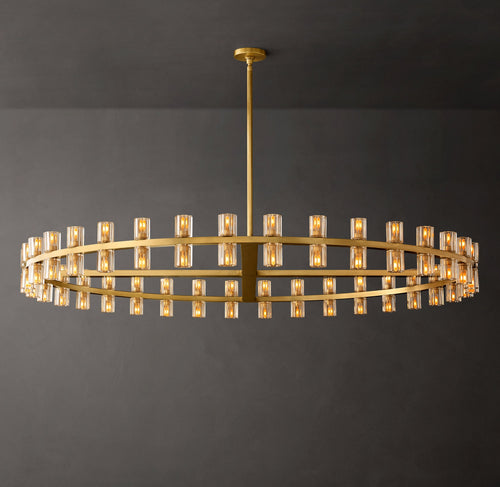 Artisan Arcachon LED Round Chandelier – 60" Lacquered Burnished Brass — view 1