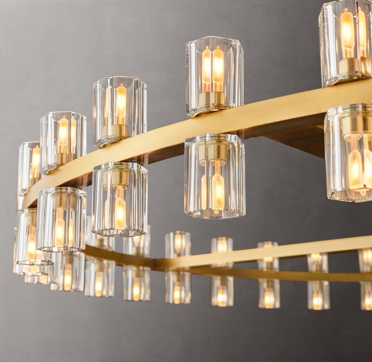 Artisan Arcachon LED Round Chandelier – 60" Lacquered Burnished Brass — view 3