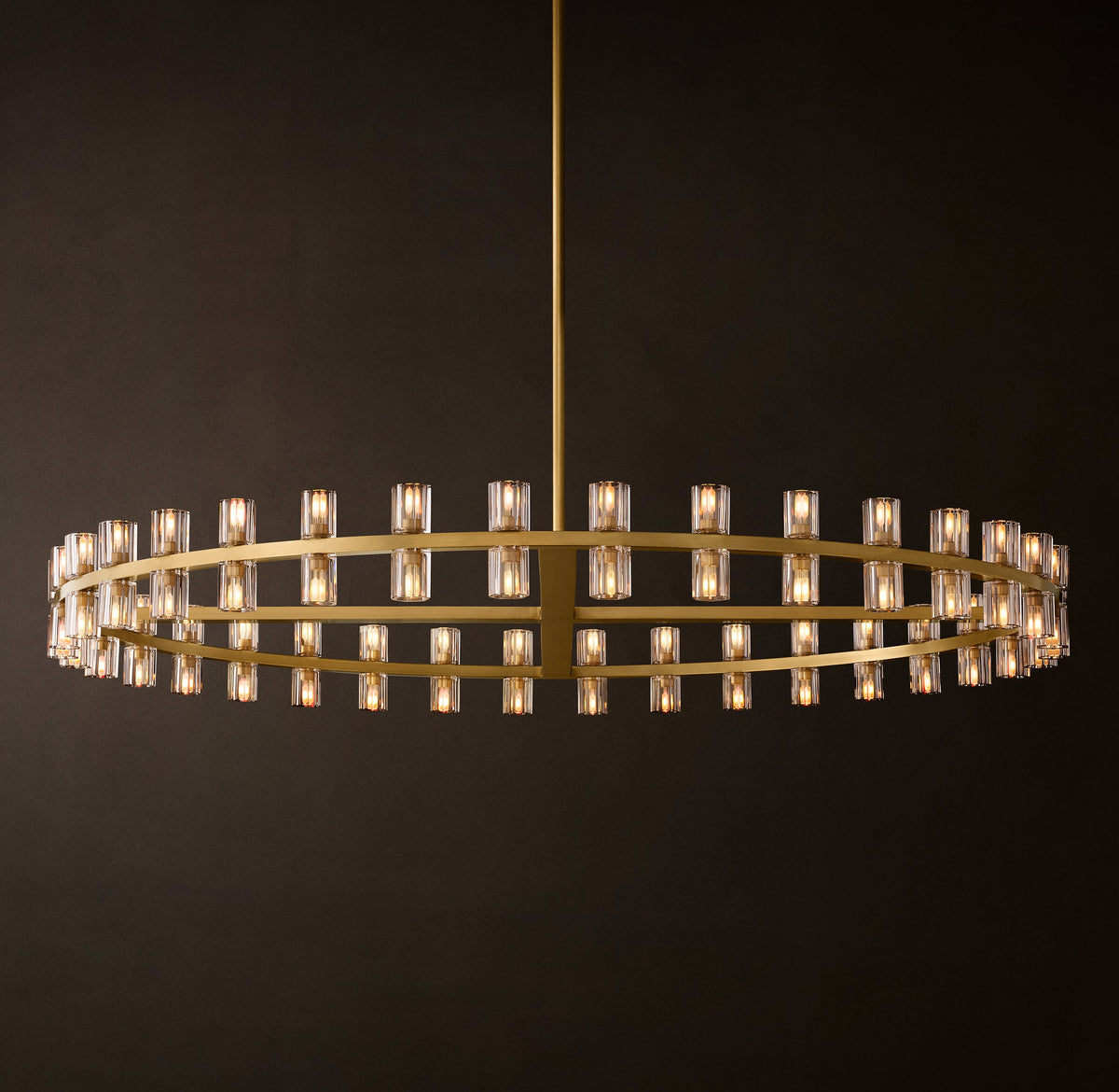 Artisan Arcachon LED Round Chandelier – 60" Lacquered Burnished Brass — view 4