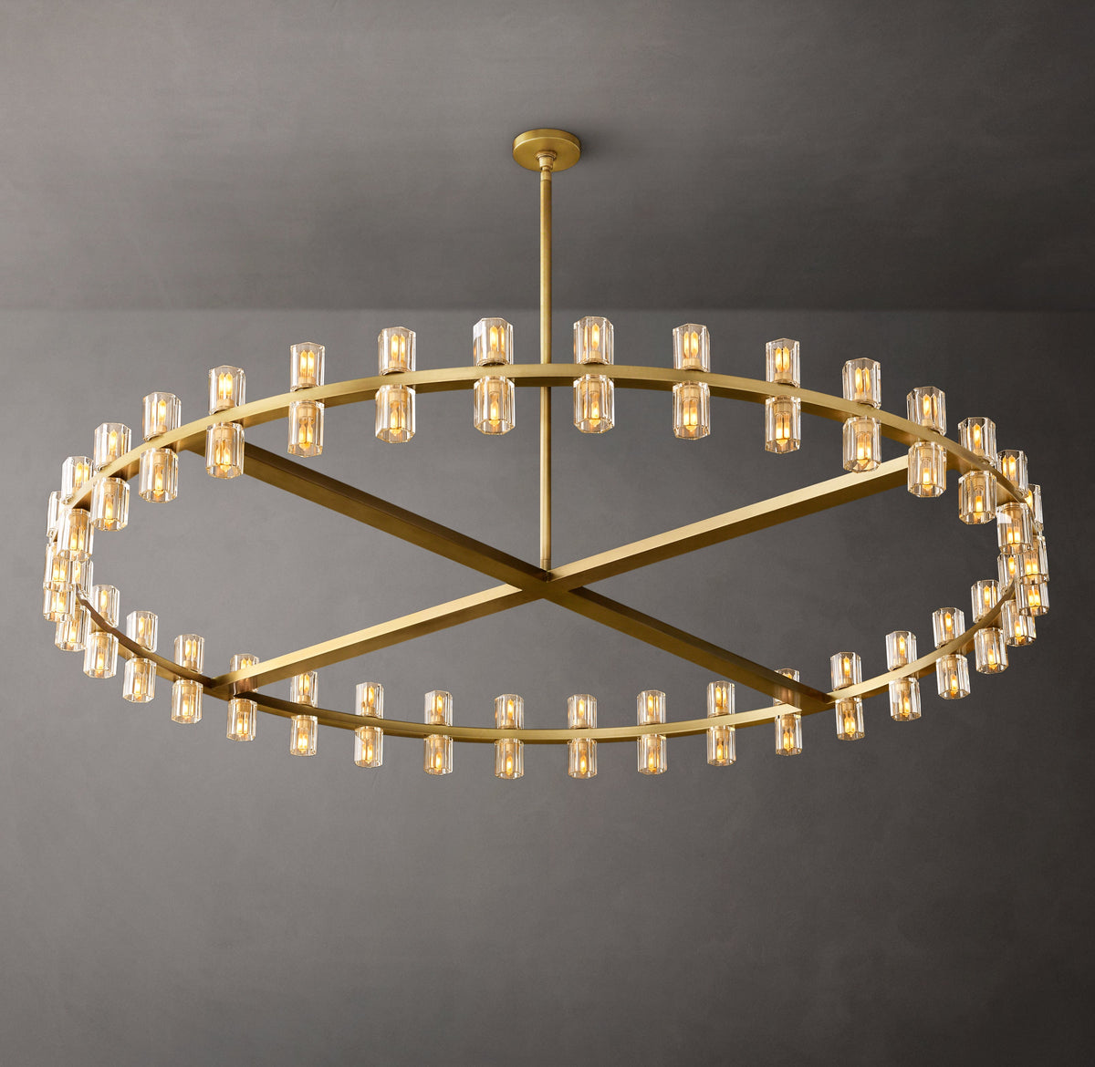 Artisan Arcachon LED Round Chandelier – 60" Lacquered Burnished Brass — view 5