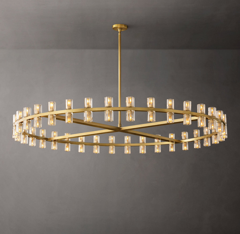 Artisan Arcachon LED Round Chandelier – 60" Lacquered Burnished Brass — view 6