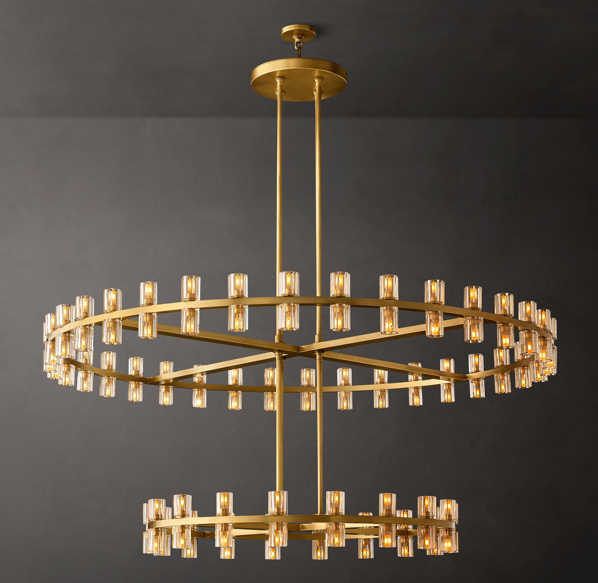Artisan Arcachon LED Round Two-Tier Chandelier – Lacquered Burnished Brass — view 1