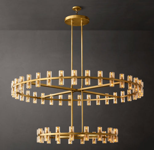 Artisan Arcachon LED Round Two-Tier Chandelier – Lacquered Burnished Brass — view 1