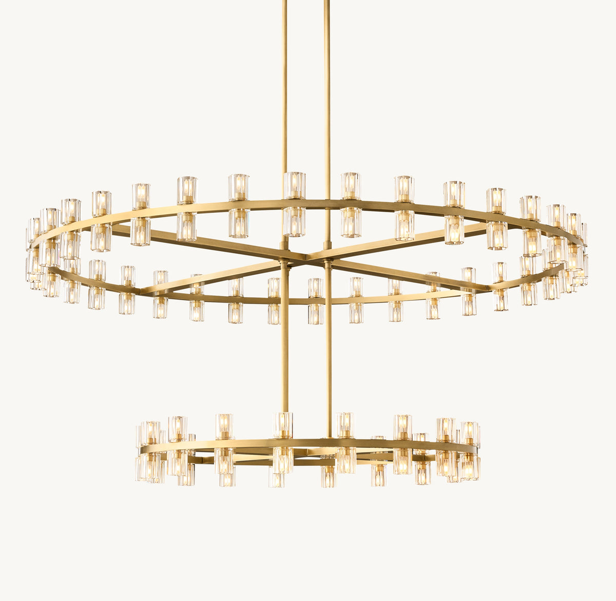 Artisan Arcachon LED Round Two-Tier Chandelier – Lacquered Burnished Brass — view 2