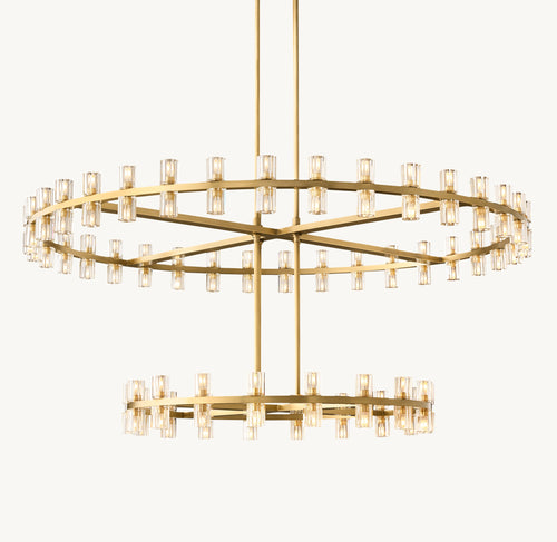 Artisan Arcachon LED Round Two-Tier Chandelier – Lacquered Burnished Brass — view 2