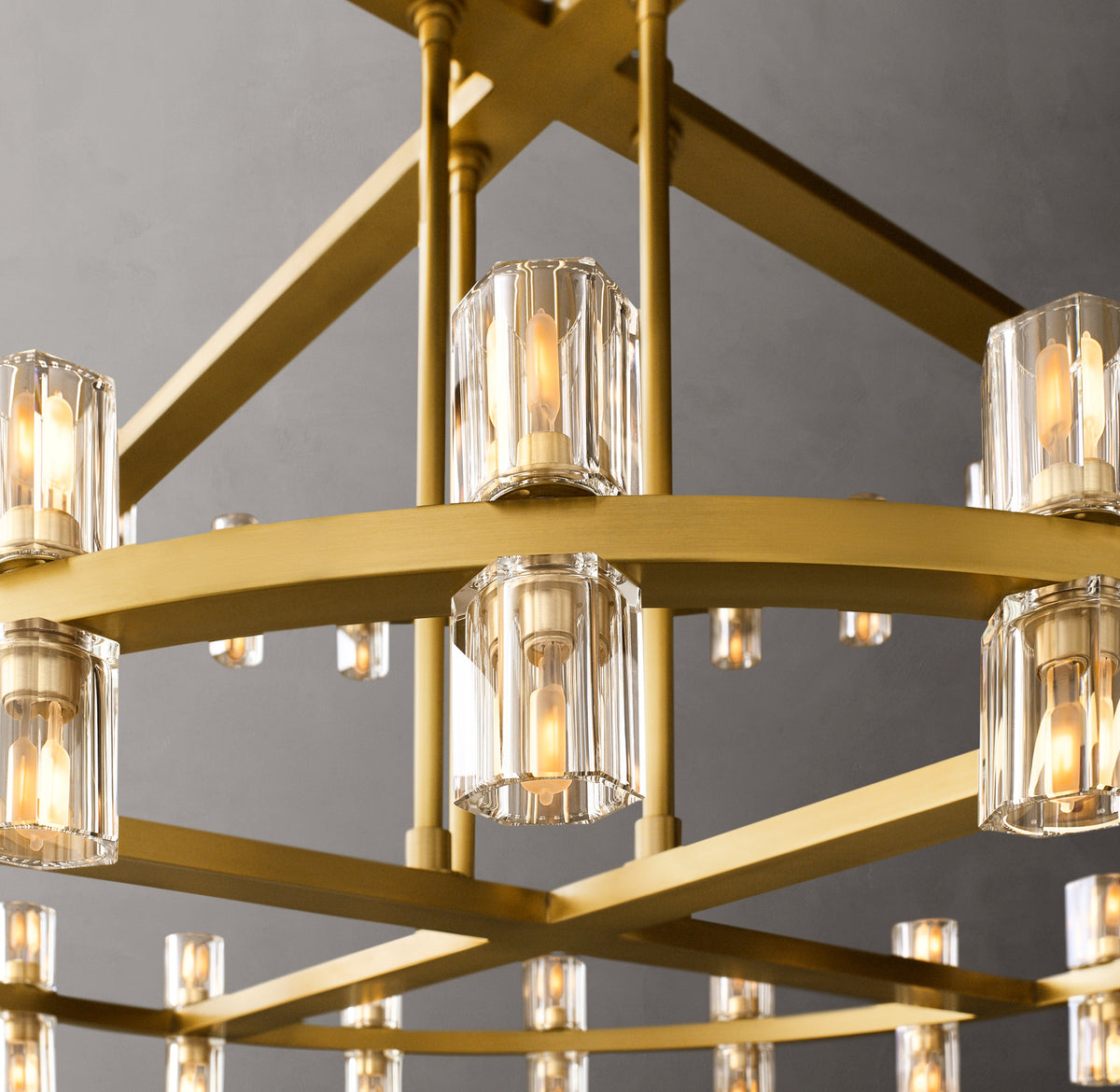 Artisan Arcachon LED Round Two-Tier Chandelier – Lacquered Burnished Brass — view 3