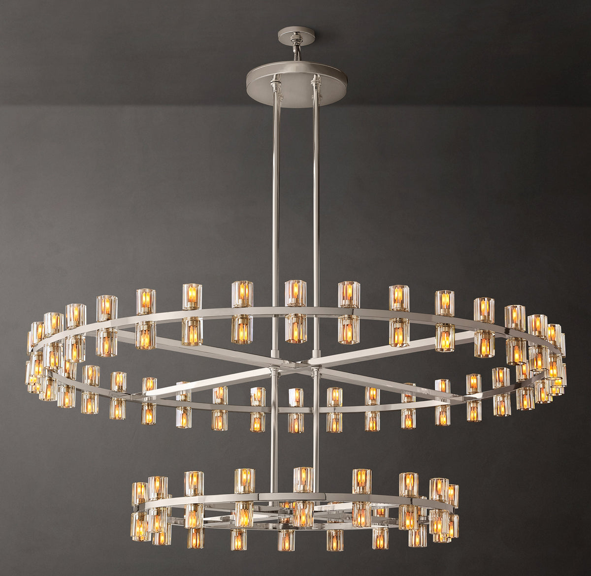 Artisan Arcachon LED Round Two-Tier Chandelier – Polished Nickel — view 1