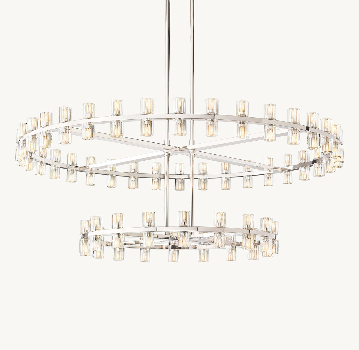 Artisan Arcachon LED Round Two-Tier Chandelier – Polished Nickel — view 2