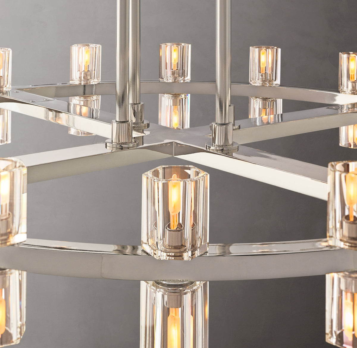 Artisan Arcachon LED Round Two-Tier Chandelier – Polished Nickel — view 3